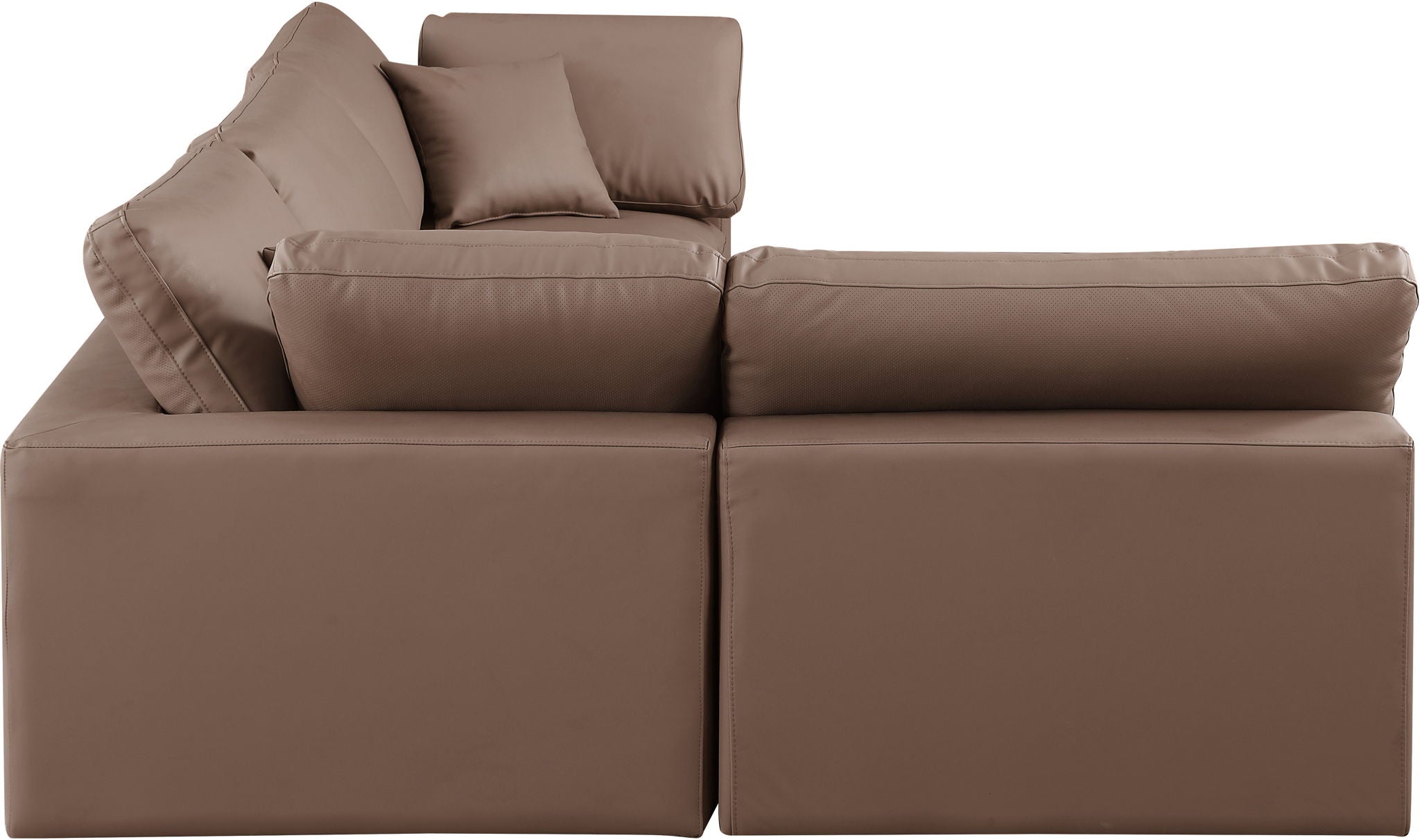 Comfy - 4 Piece Faux Leather Modular Armless Sectional