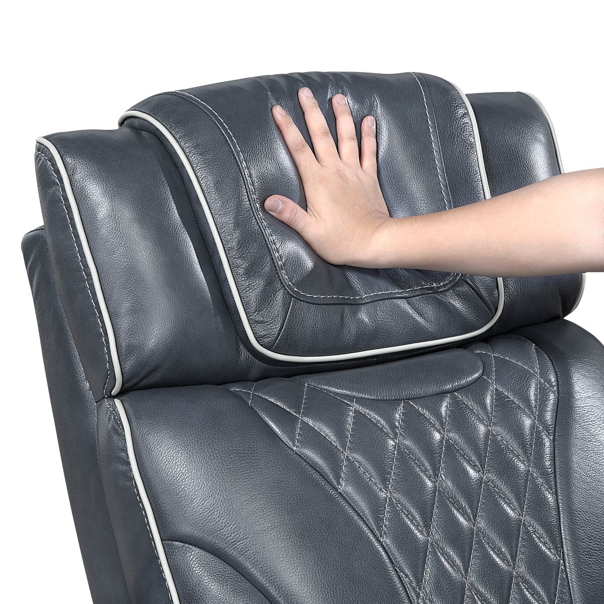 Apex - Power Reclining Chair With Power Headrest, Storage Arms With Cup Holders, Air Massage And Heat, LED Lighting And Charging Ports