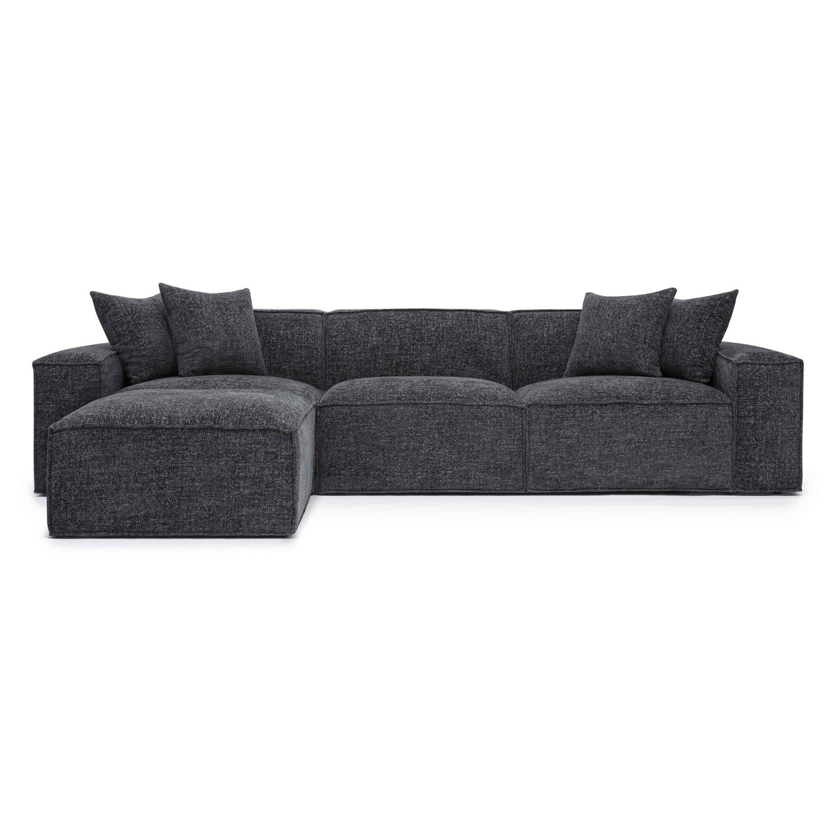 Mindy White Chenille Basketweave Modular Sectional