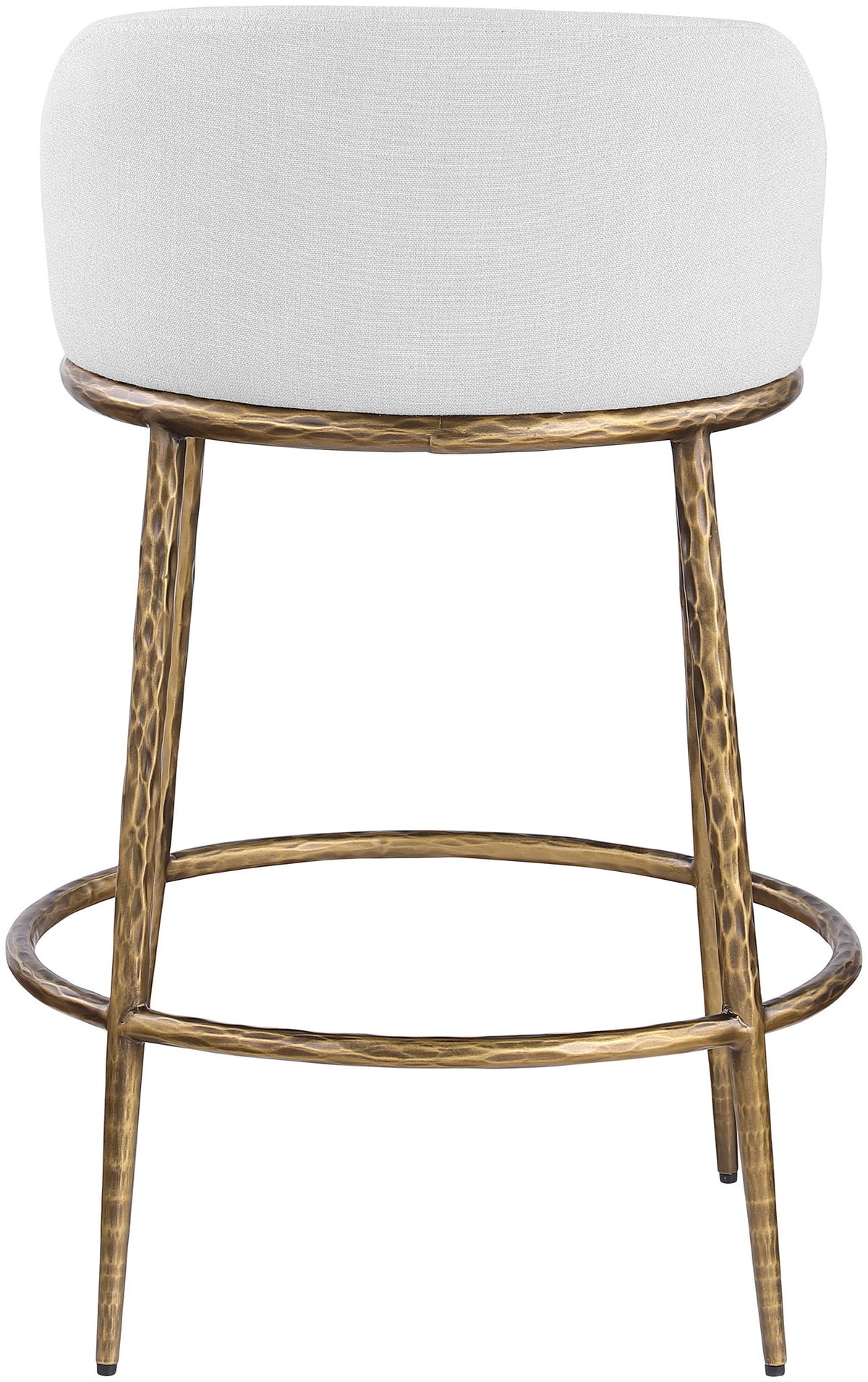 Ferro - Upholstered Counter Stool With Brushed Gold Base
