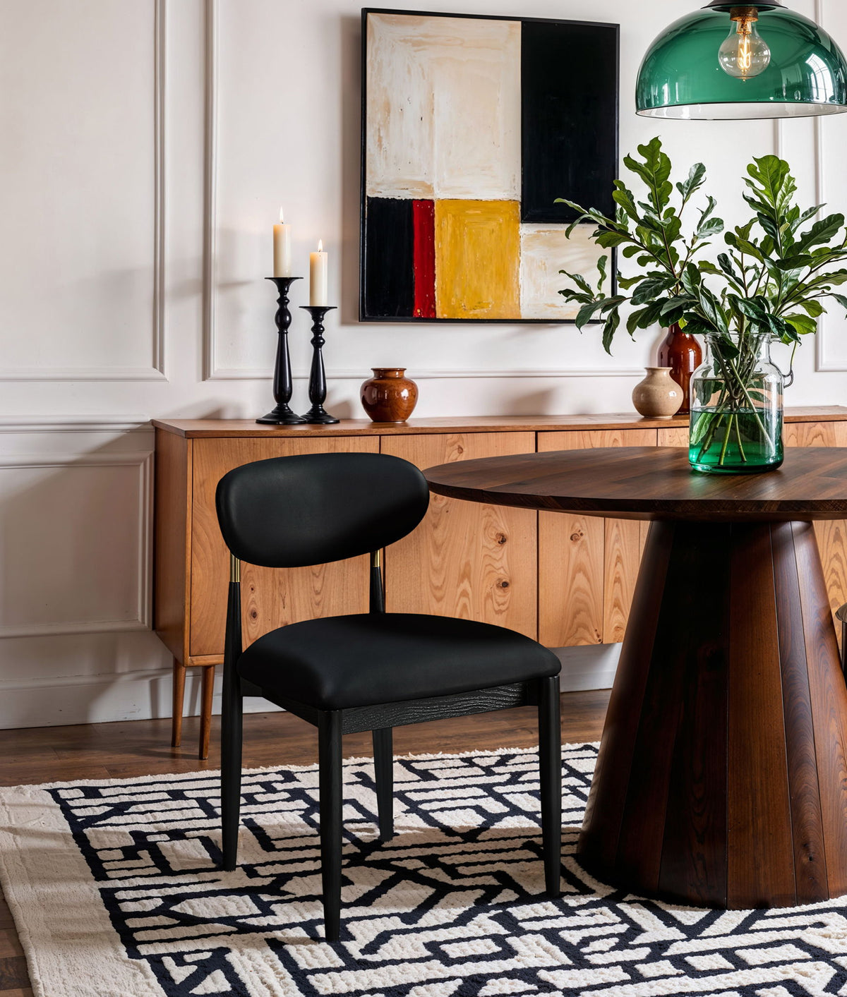 Riccio - Dining Side Chair (Set of 2) - Black And Gold Frame
