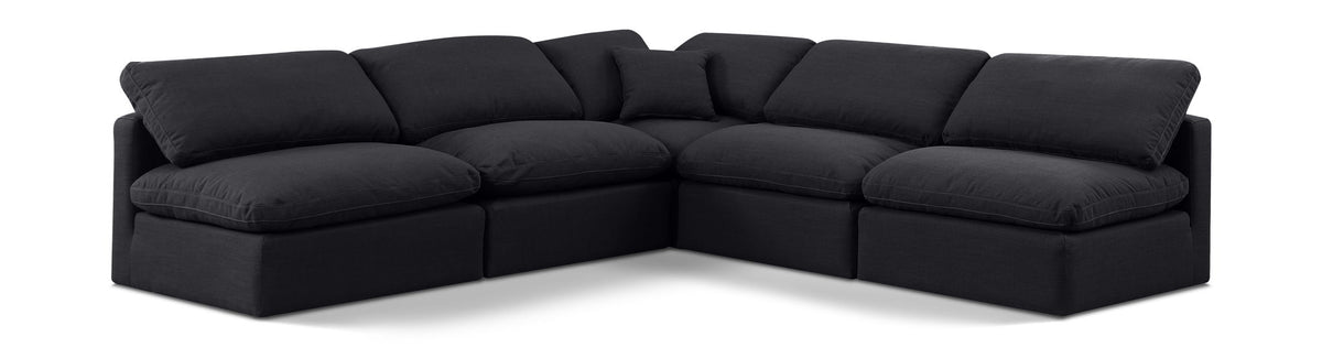 Indulge - Linen 5 Piece Modular Corner Armless Sectional