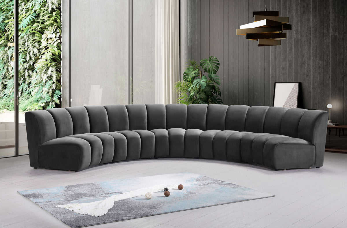 Infinity - 5 Piece Velvet Modular Sectional