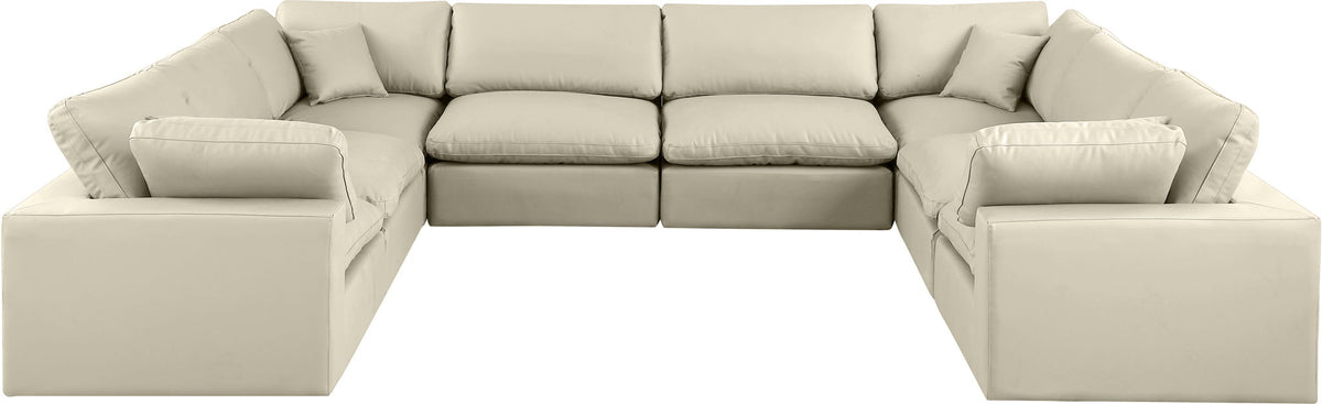Comfy - 8 Piece Faux Leather Modular Sectional