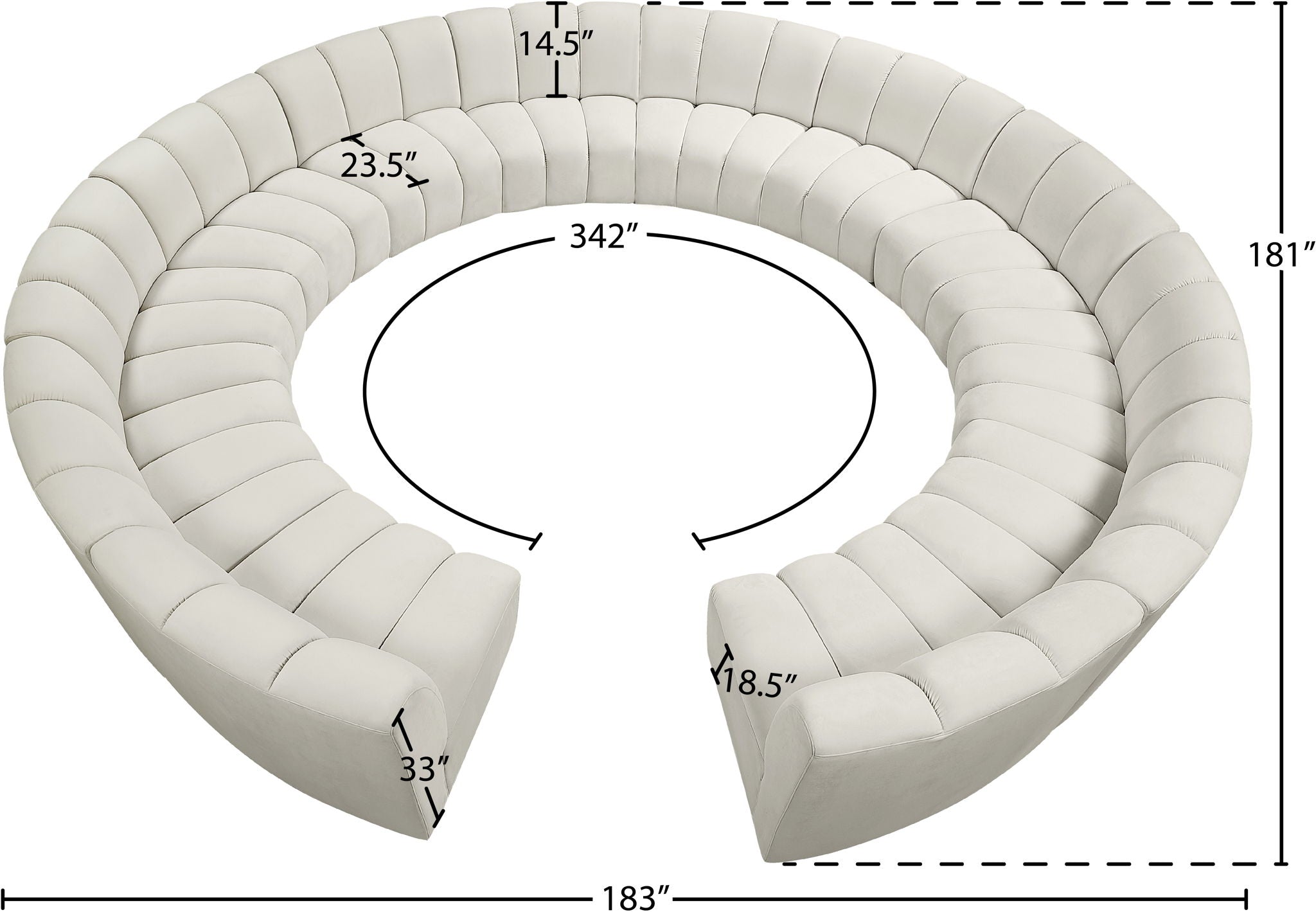 Infinity - 12 Piece Velvet Modular Sectional