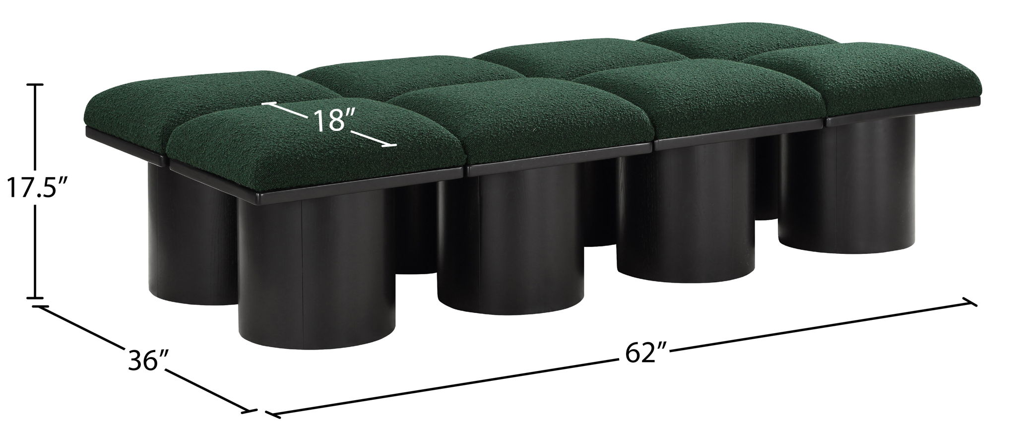 Pavilion - 8 Piece Modular Bench With Black Base