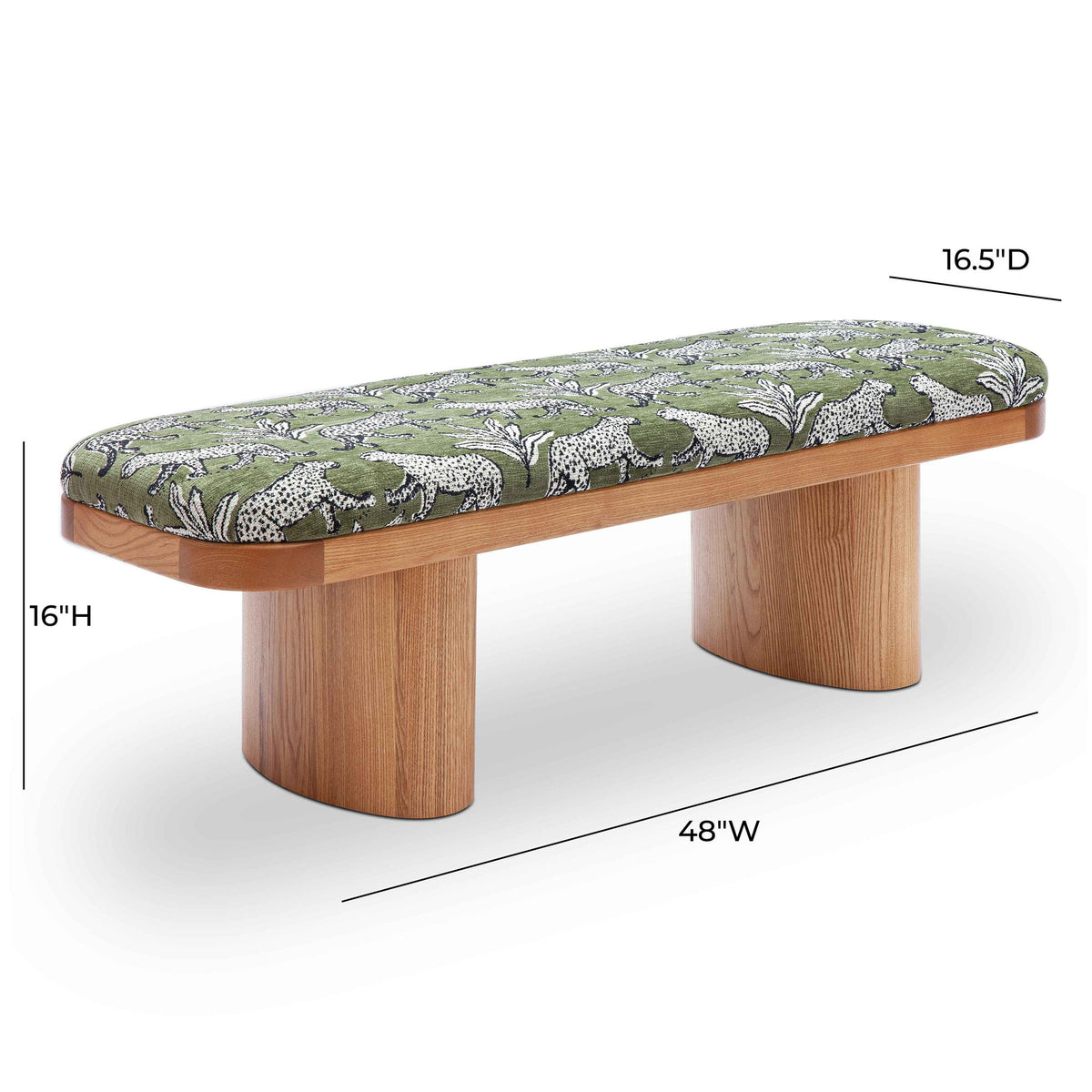 Ollie - Leopard Jacquard Bench