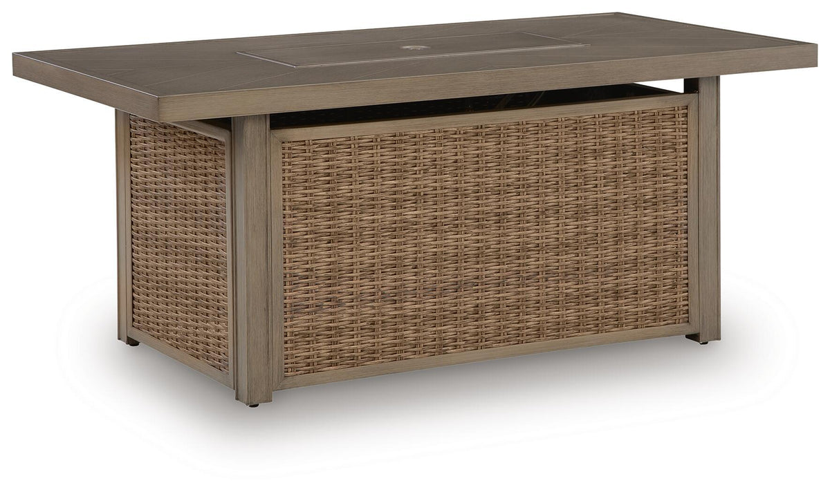 Laguna Heights - Rectangular Fire Pit Table - Beige