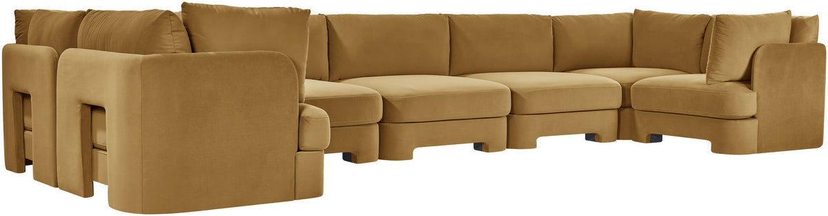 Hammond - Velvet Performance Fabric Upholstered 7 Piece U-Shaped Sectional