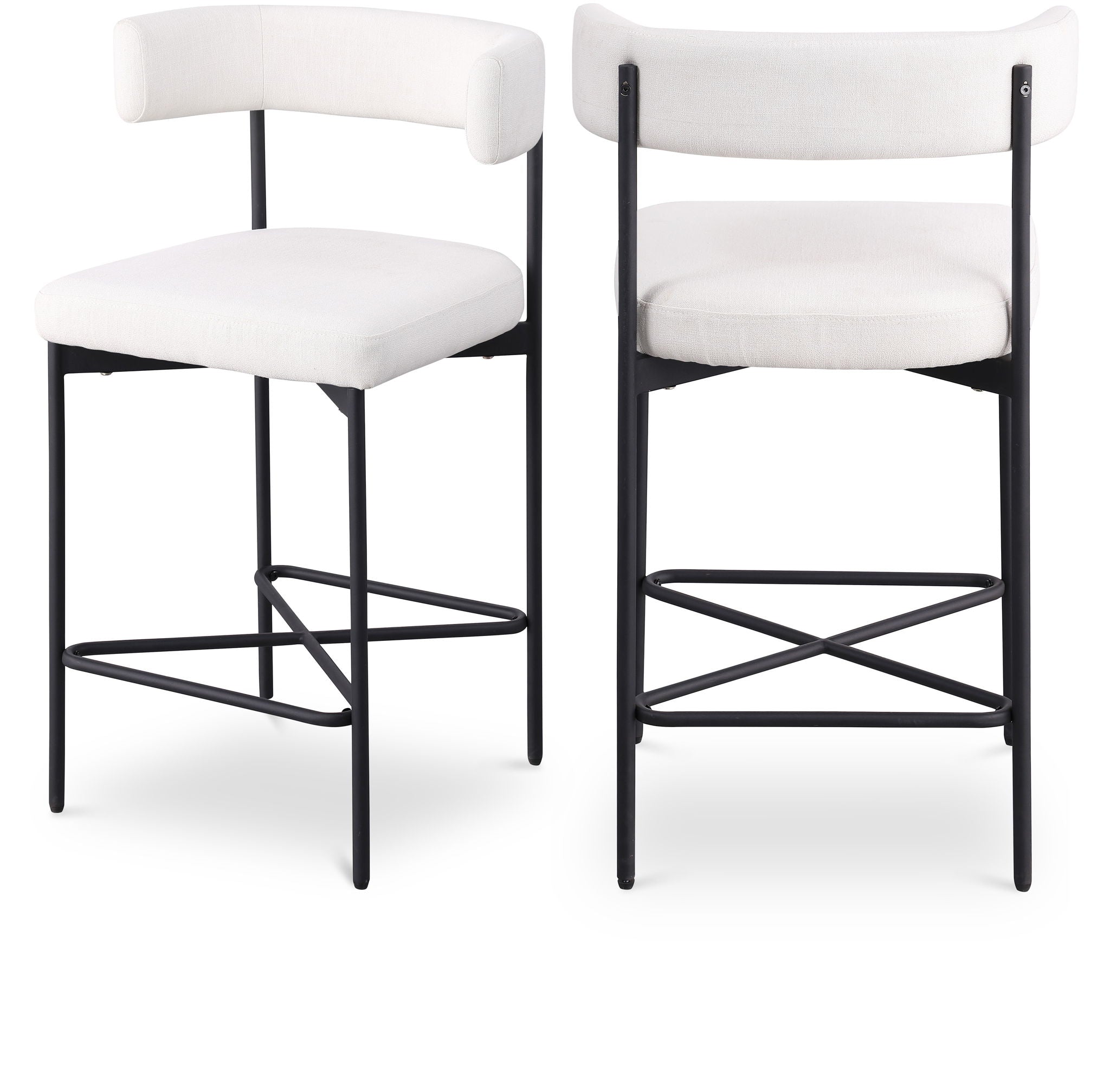 Rivage - Durable Stool With Black Frame (Set of 2)