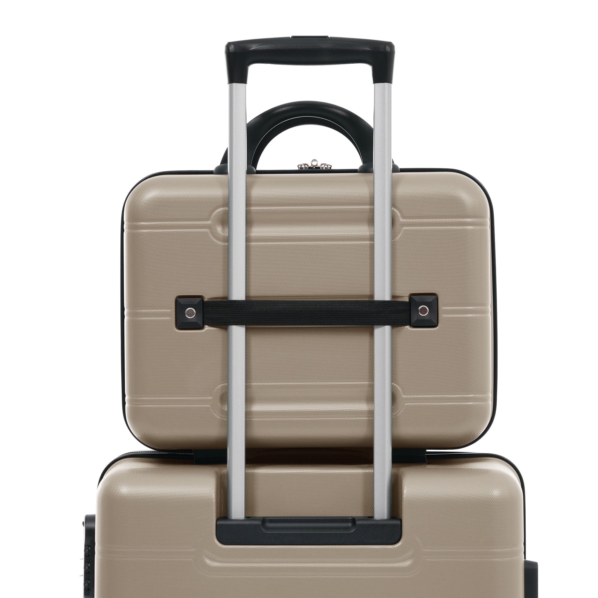 6 Piece Lightweight Hardshell Luggage Set With Double Spinner Wheels, Password Lock