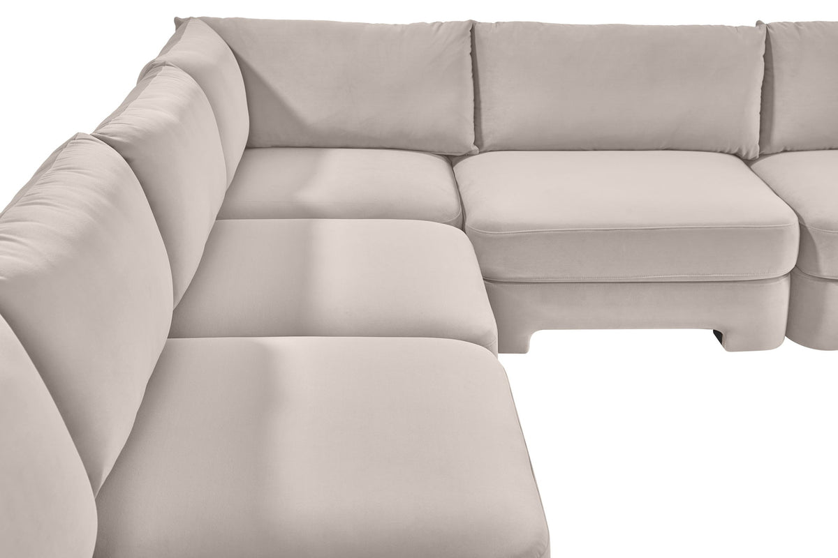 Hammond - Velvet Performance Fabric Upholstered 7 Piece Armless Sectional
