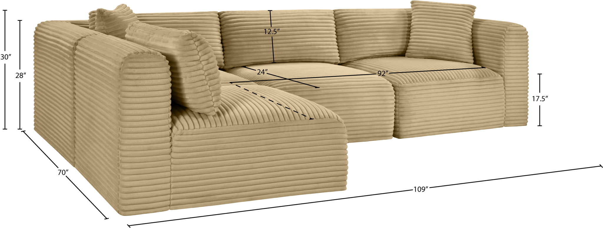 Shaggy - 4 Piece Modular Sectional