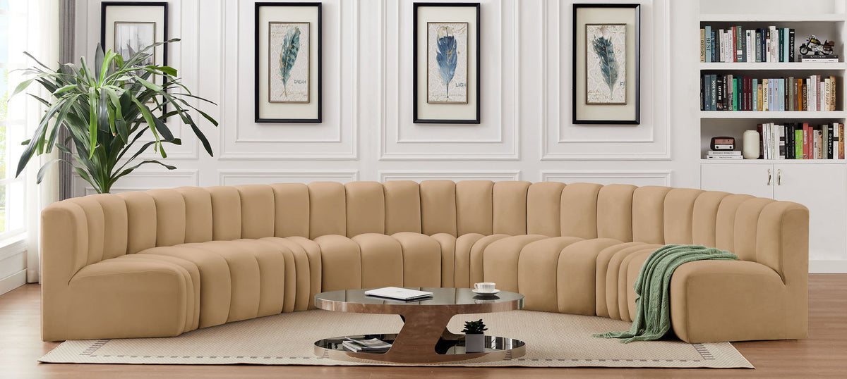 Arc - Velvet 8 Piece U-Shaped Modular Sofa