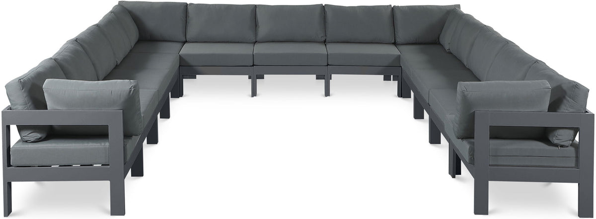 Nizuc - Outdoor Patio 13 Piece Modular Sectional With Gray Frame
