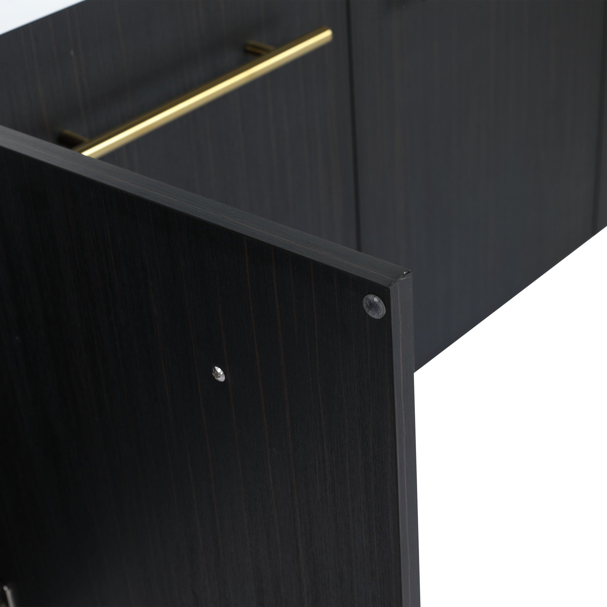 Modern Wall Mounted Bathroom Vanity With Left Sink And Storage Rack