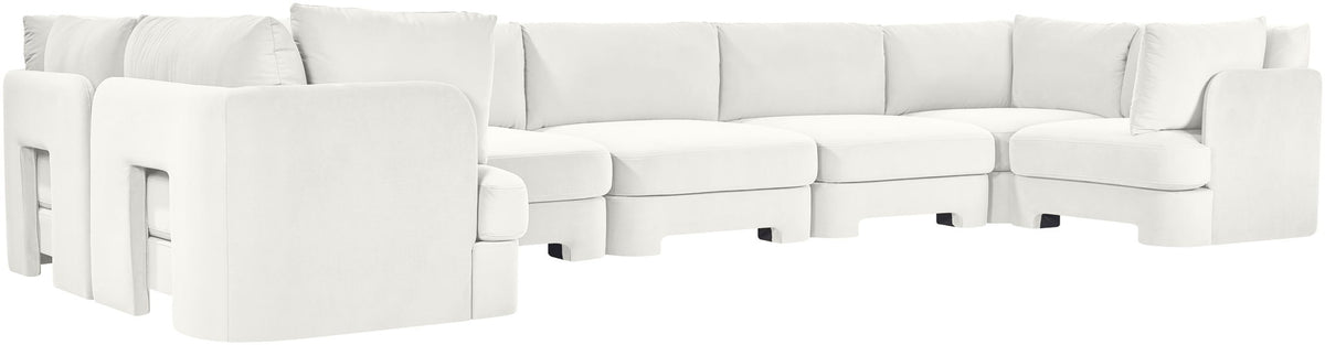 Hammond - Velvet Performance Fabric Upholstered 7 Piece U-Shaped Sectional