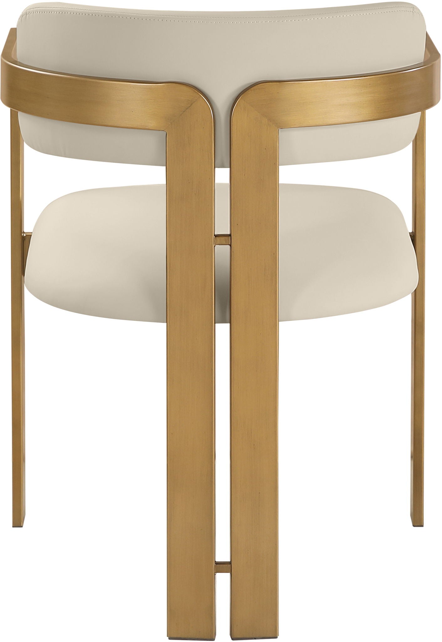 Aurum - Vegan Leather Upholstered Dining Chair With Brushed Brass Base (Set of 2)