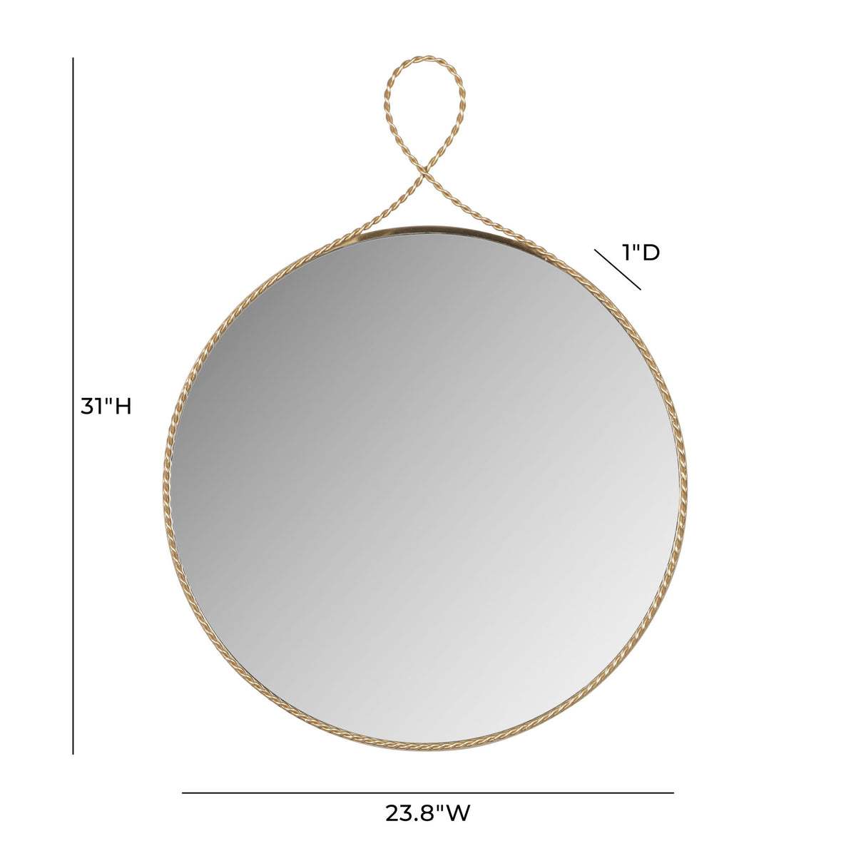 Ravina - Round Wall Mirror - Braided Brass