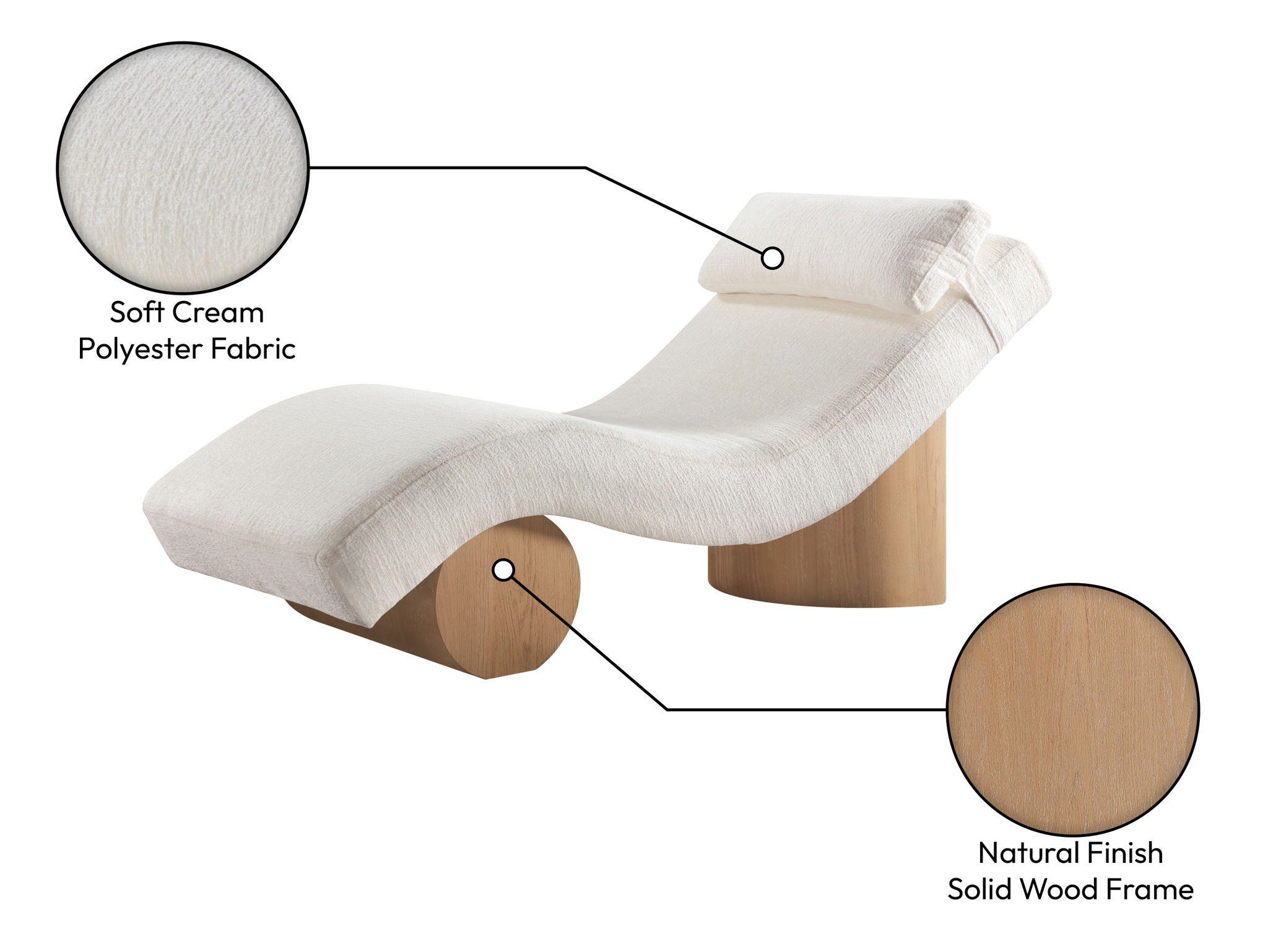Marcella - Chaise Lounge - Natural Base