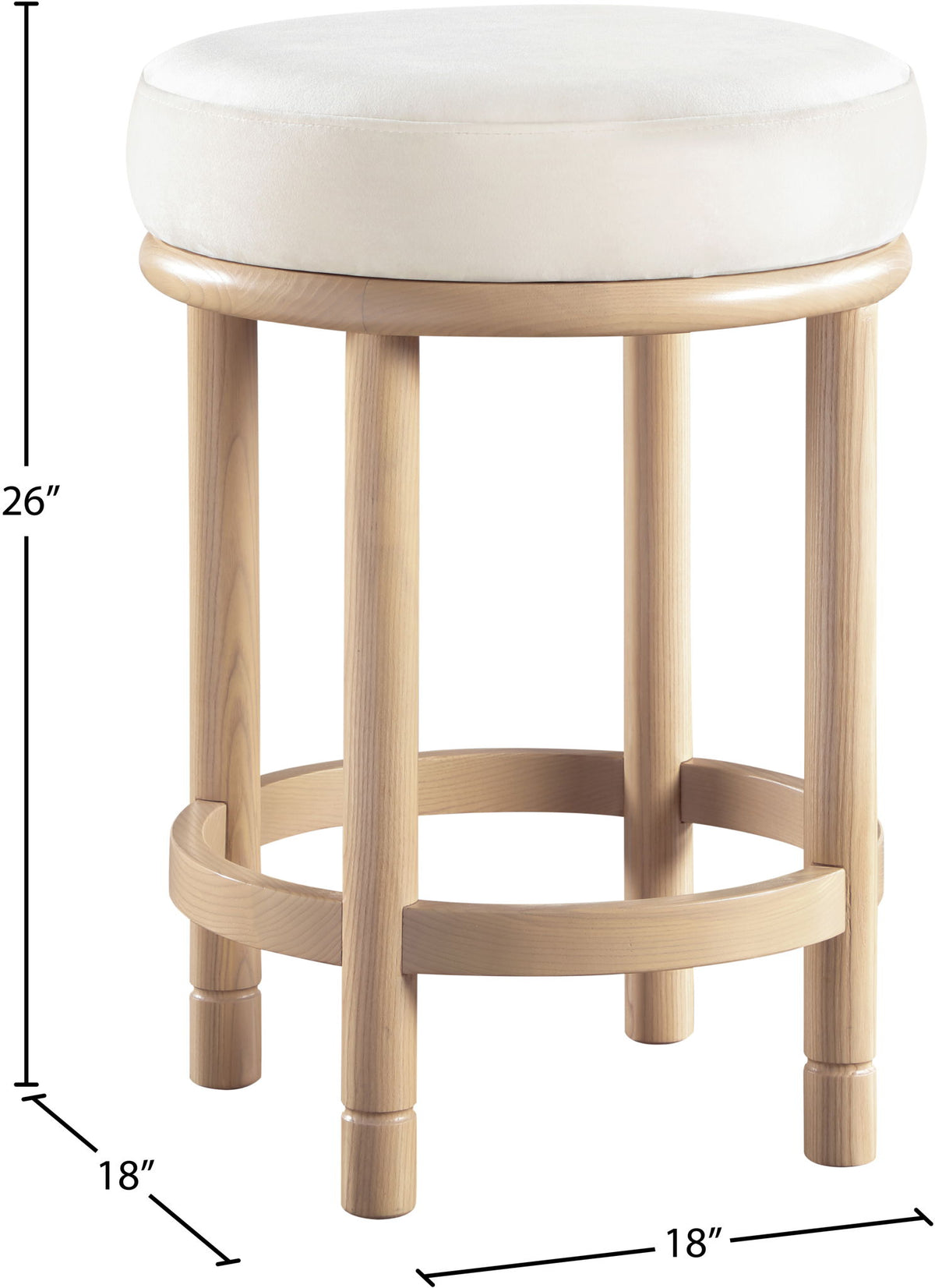 Monette - Counter Stool With Natural Base