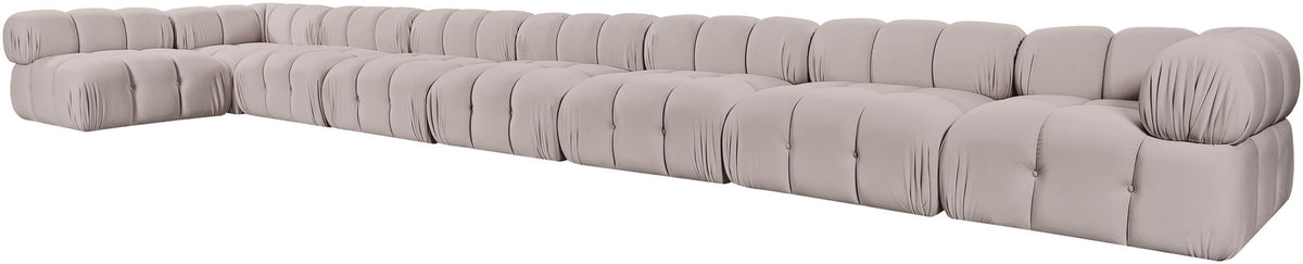 Orin - Velvet Performance Fabric Upholstered 8 Piece L-Shaped Sectional