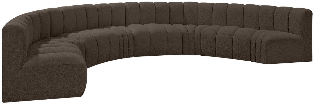Arc - Boucle Fabric 8 Piece U-Shaped Modular Sofa