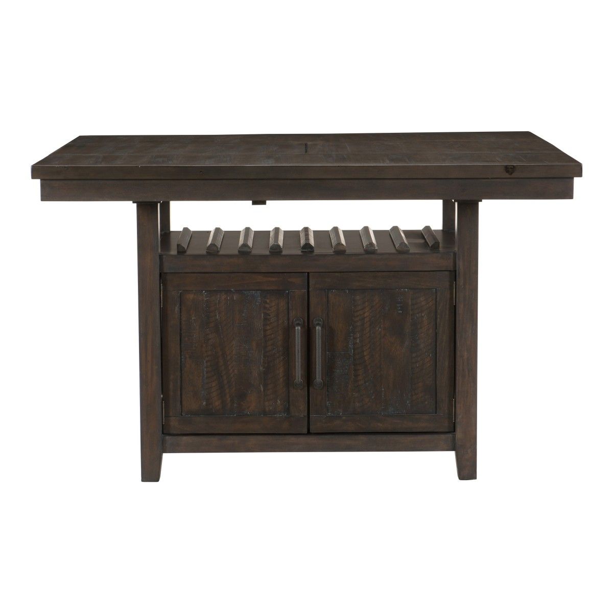 Oxton - Counter Height Table With Storage Base - Brown