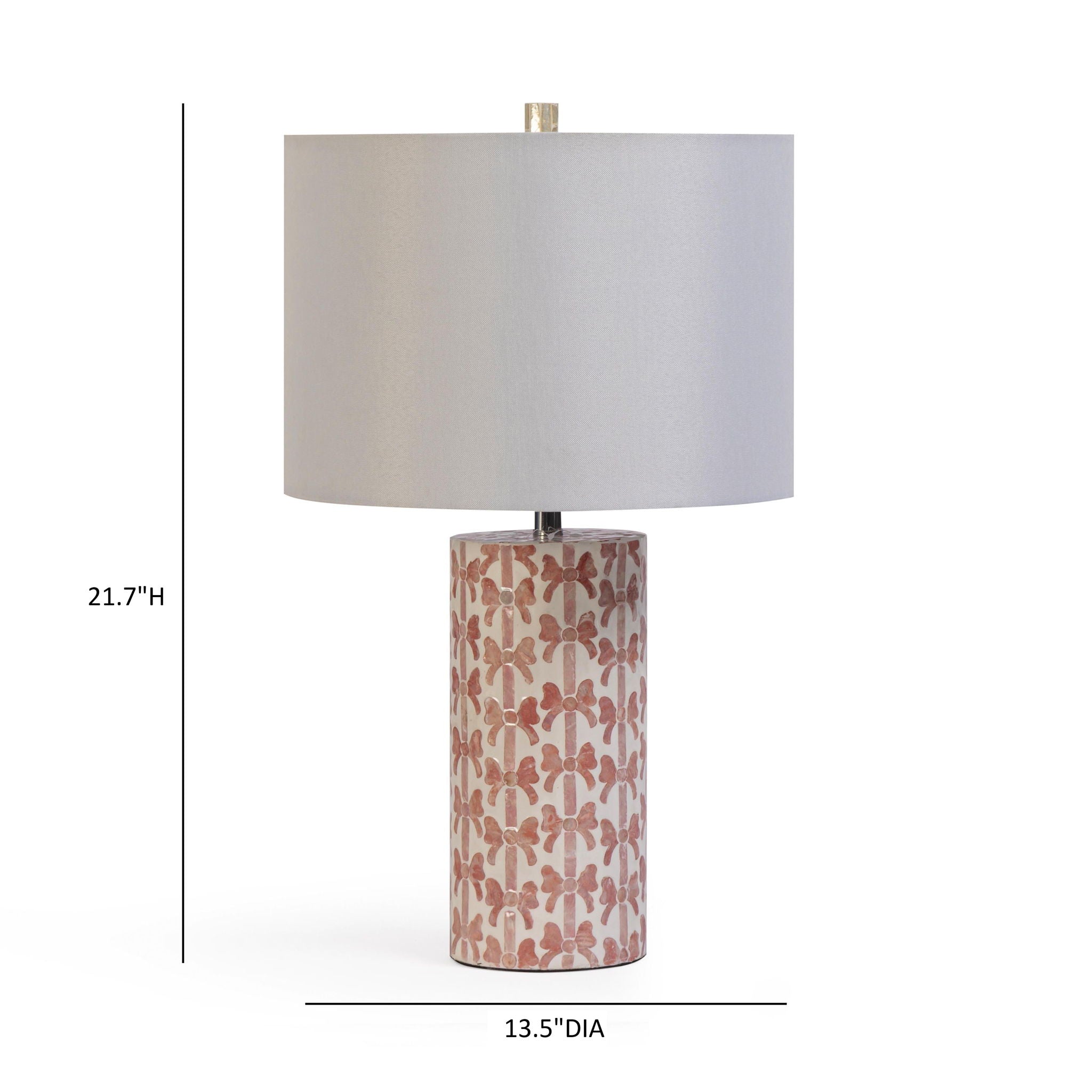Lassy - Ribbon Capiz Shell Table Lamp - Pink