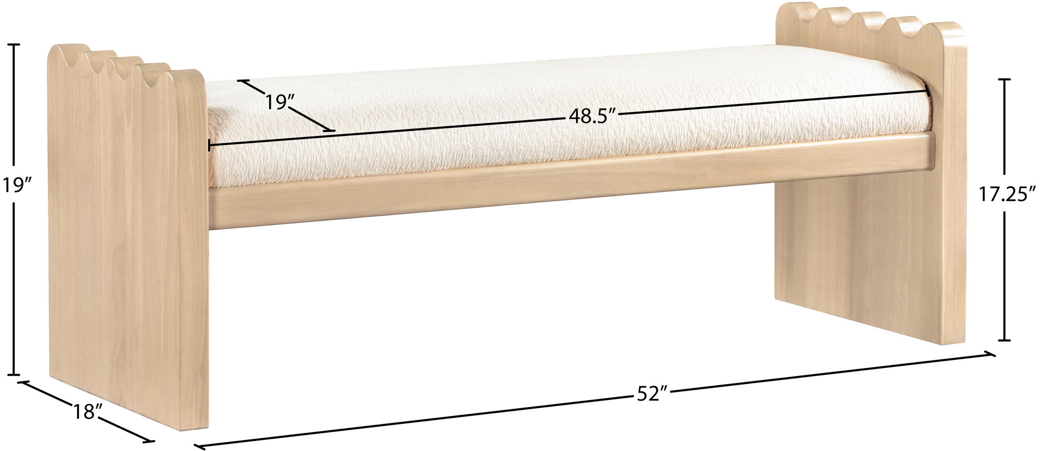 Sonia - Bench With Natural Base