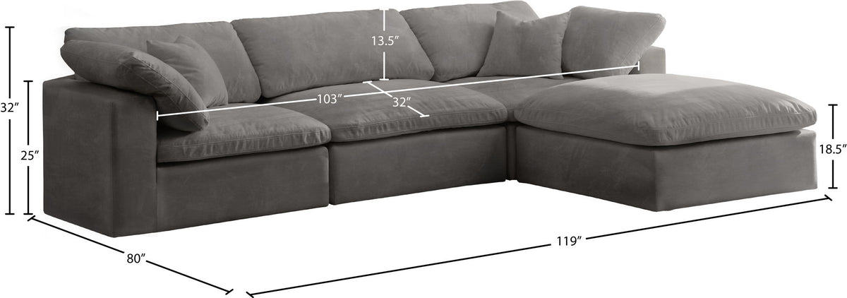 Cozy - 4 Piece Modular Sectional With Chaise