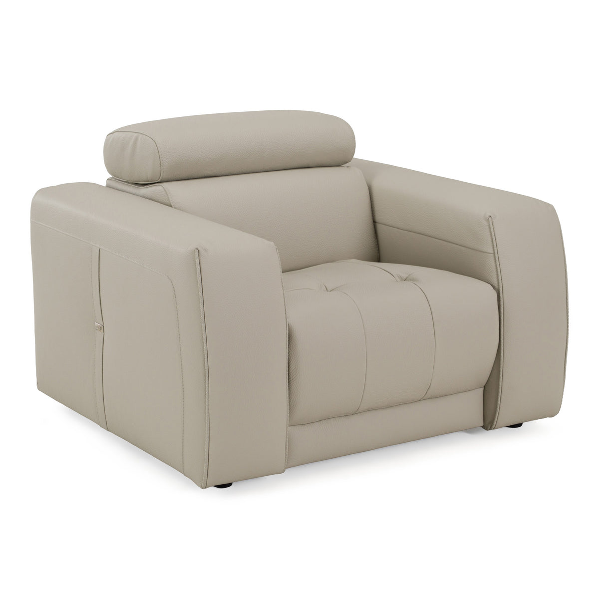 Dalton - Modern Italian Light Grey Leather Recliner Chair - original 1