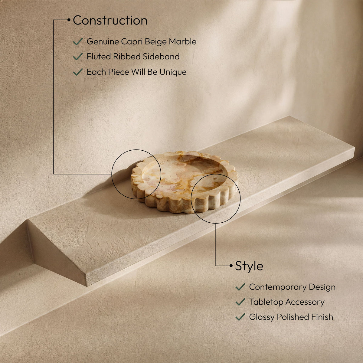 Ricardo - Genuine Marble Tray