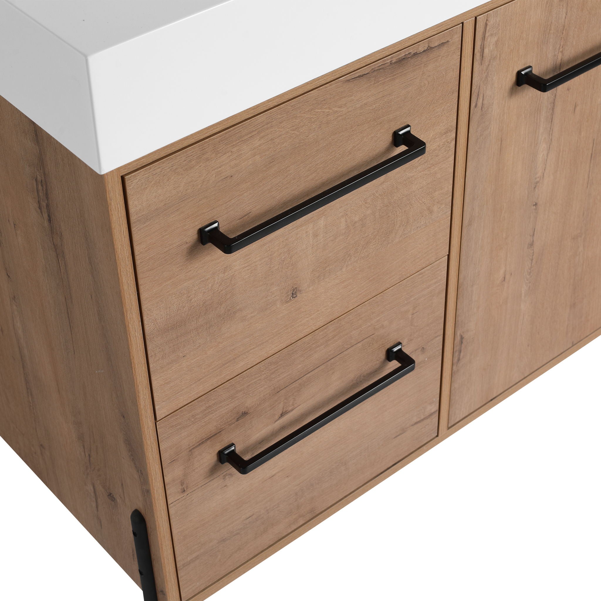 48" Freestanding Bathroom Vanity With Sink, Soft Close Cabinet Doors, 4 Drawers - Imitative Oak