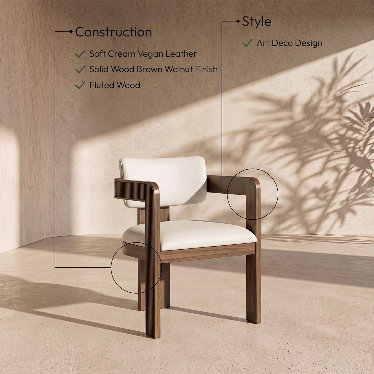 Sacha - Vegan Leather Upholstered Dining Chair With Brown Base (Set of 2)