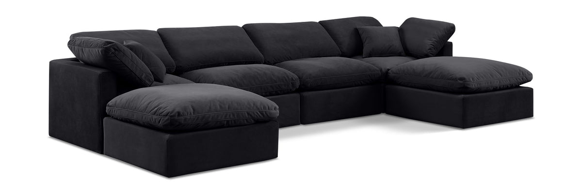 Indulge - Velvet 6 Piece Modular Double Chaise Sectional