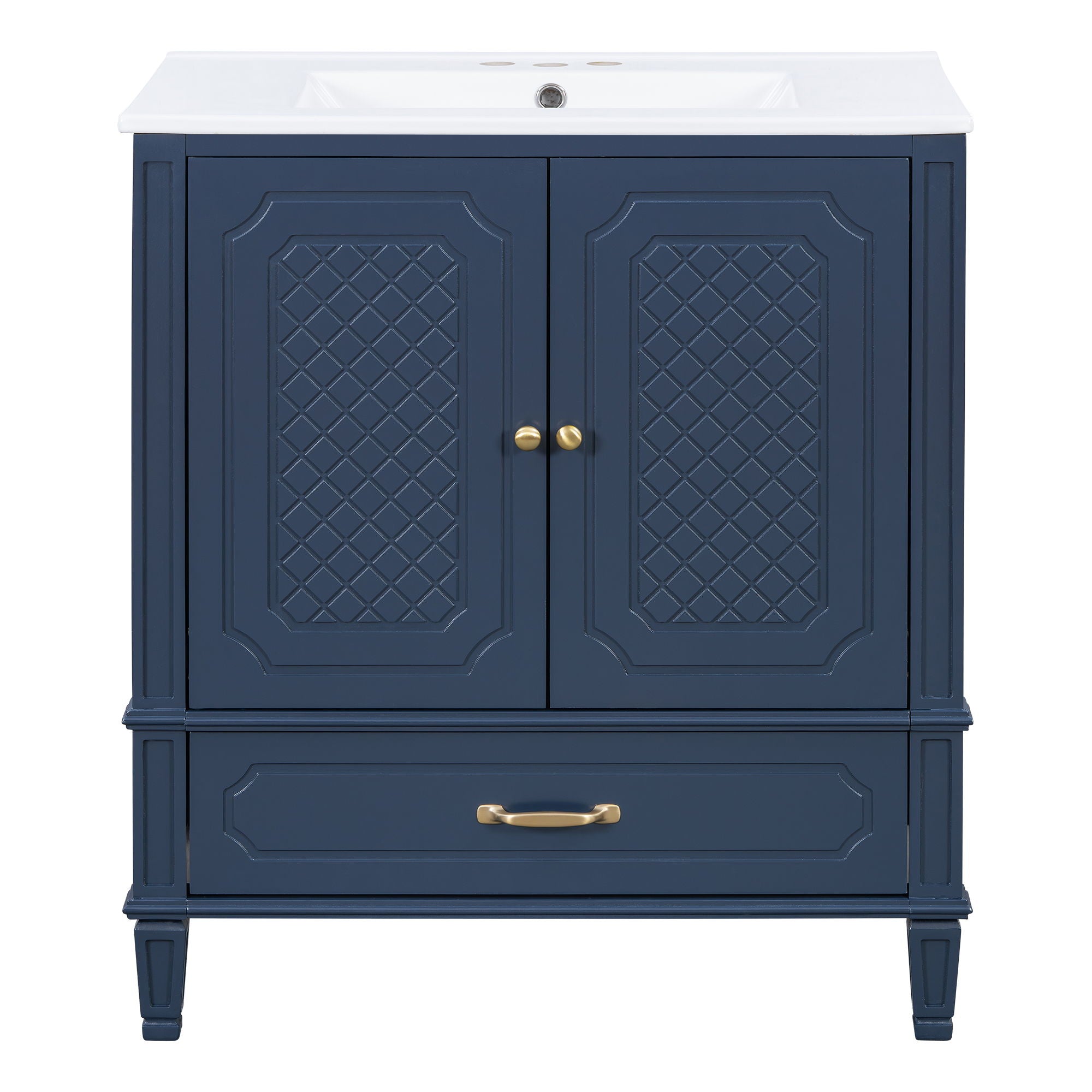 Bathroom Vanity With Sink, Soft Closing Door, Multi Functional Storage