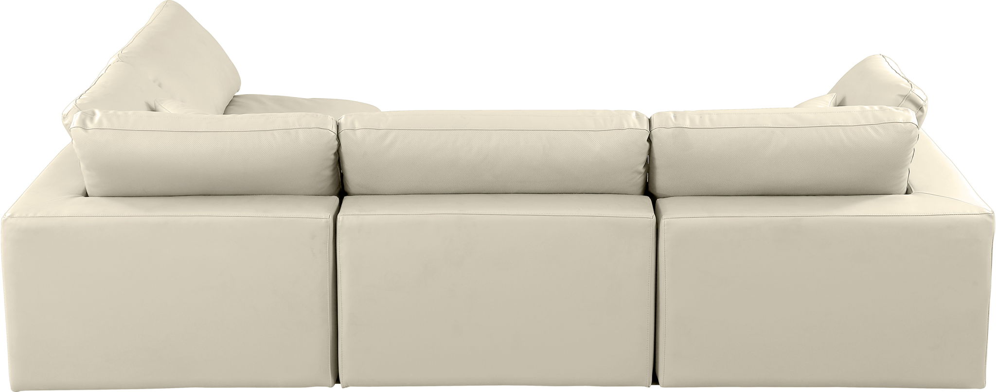 Comfy - 4 Piece Faux Leather Modular Armless Sectional
