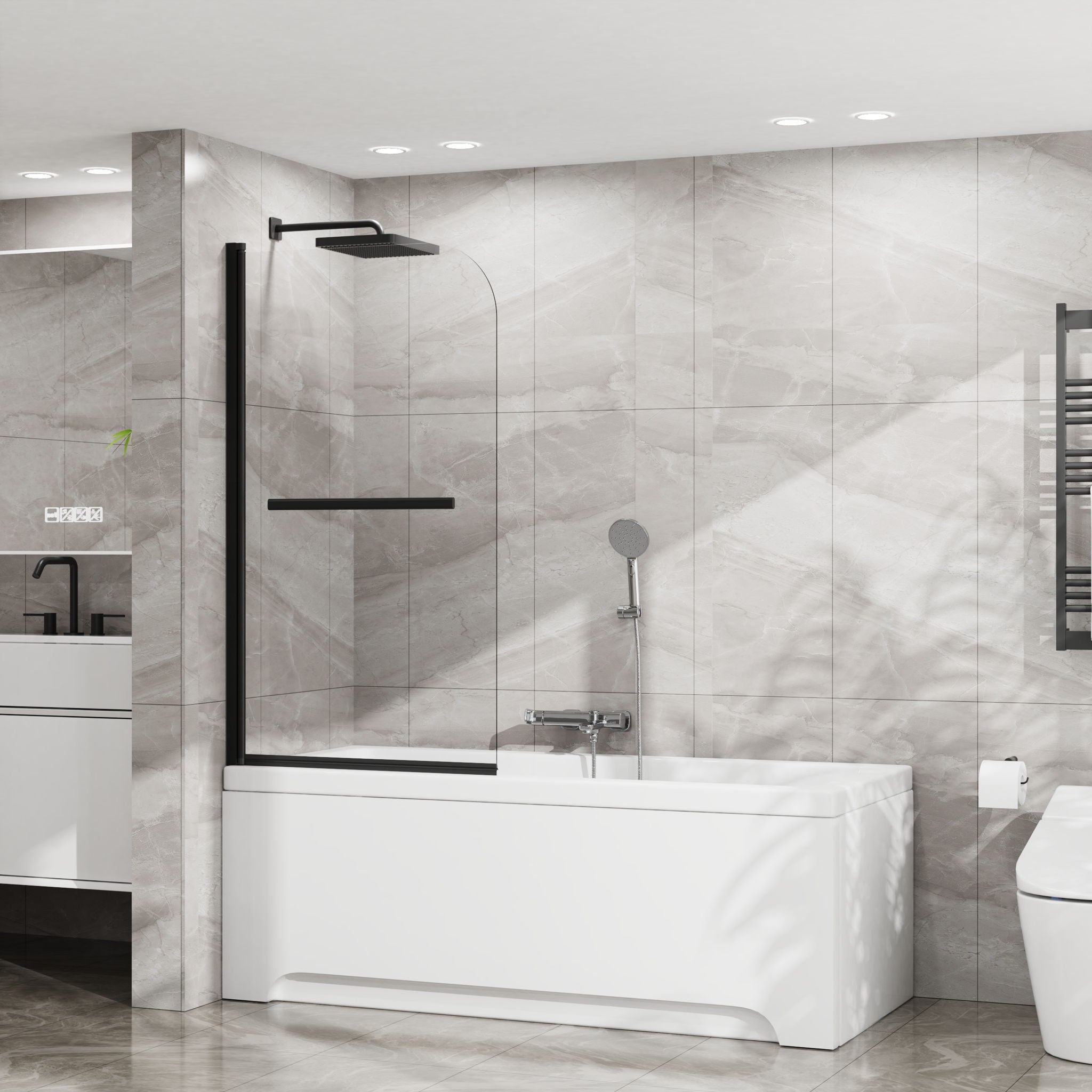 Goodyo - Frameless Bathtub Shower Door - Transparent