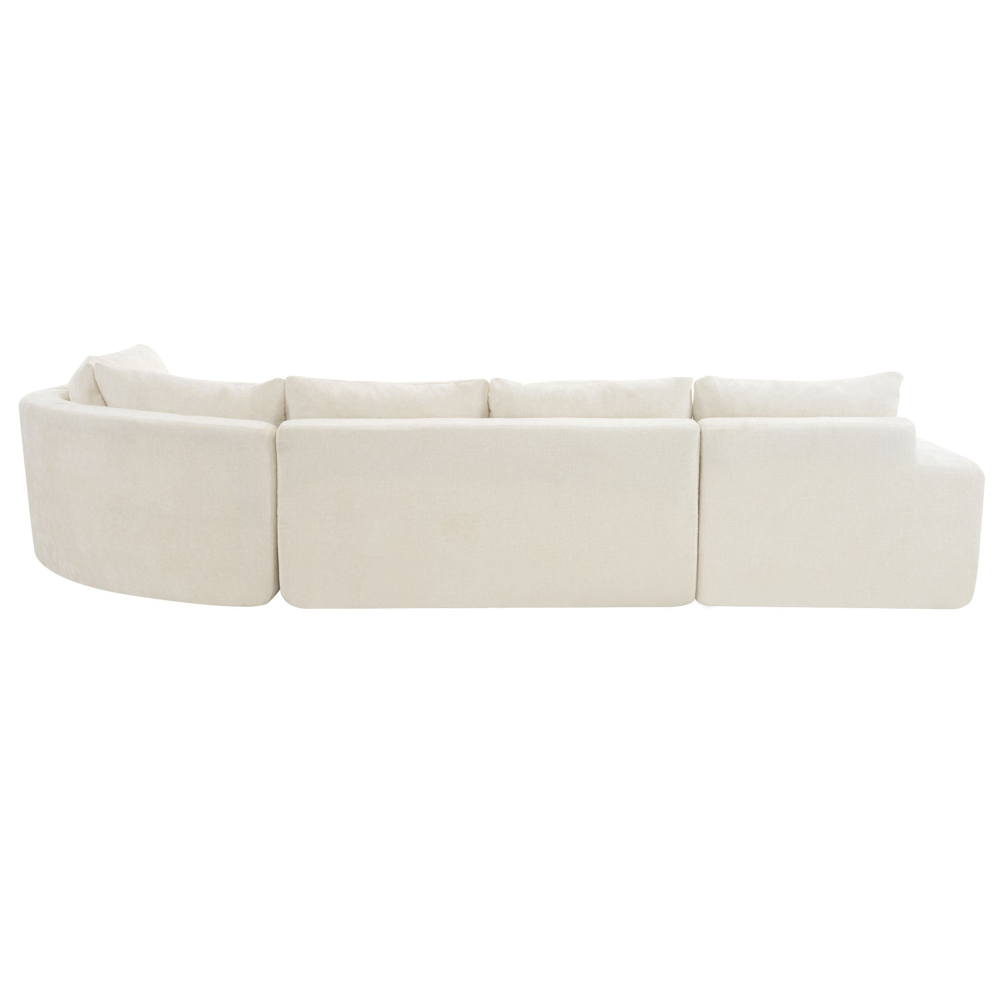 Modular Cloud Sectional Sofa Set, U-Shaped Upholstered Couch With Deep Seat - Beige