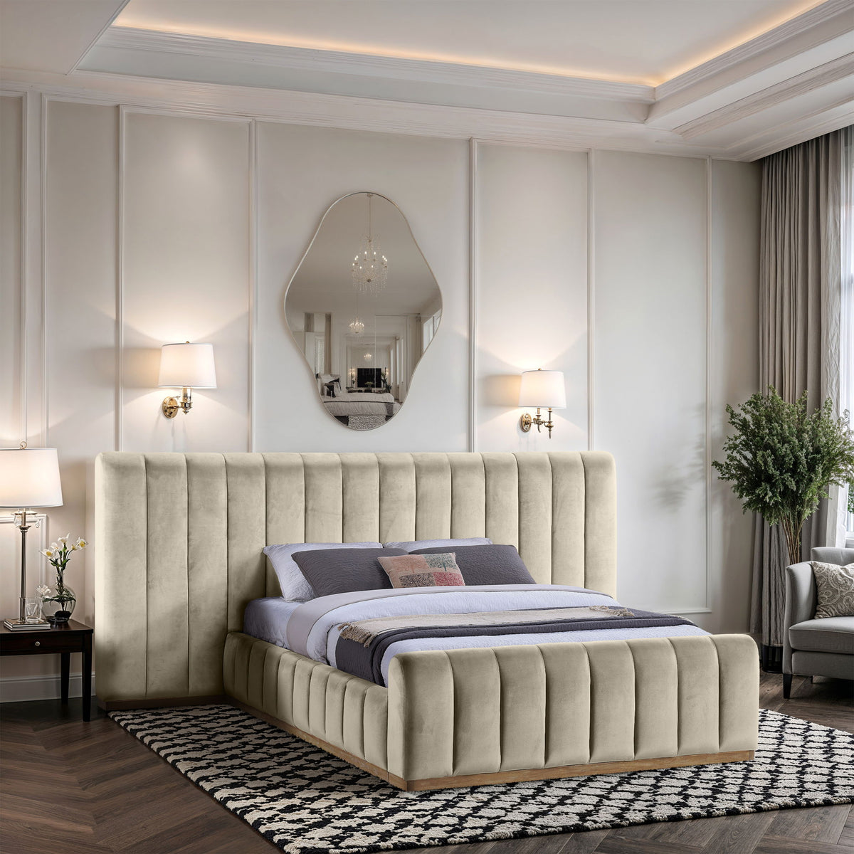 Amara - Velvet Upholstered Bed