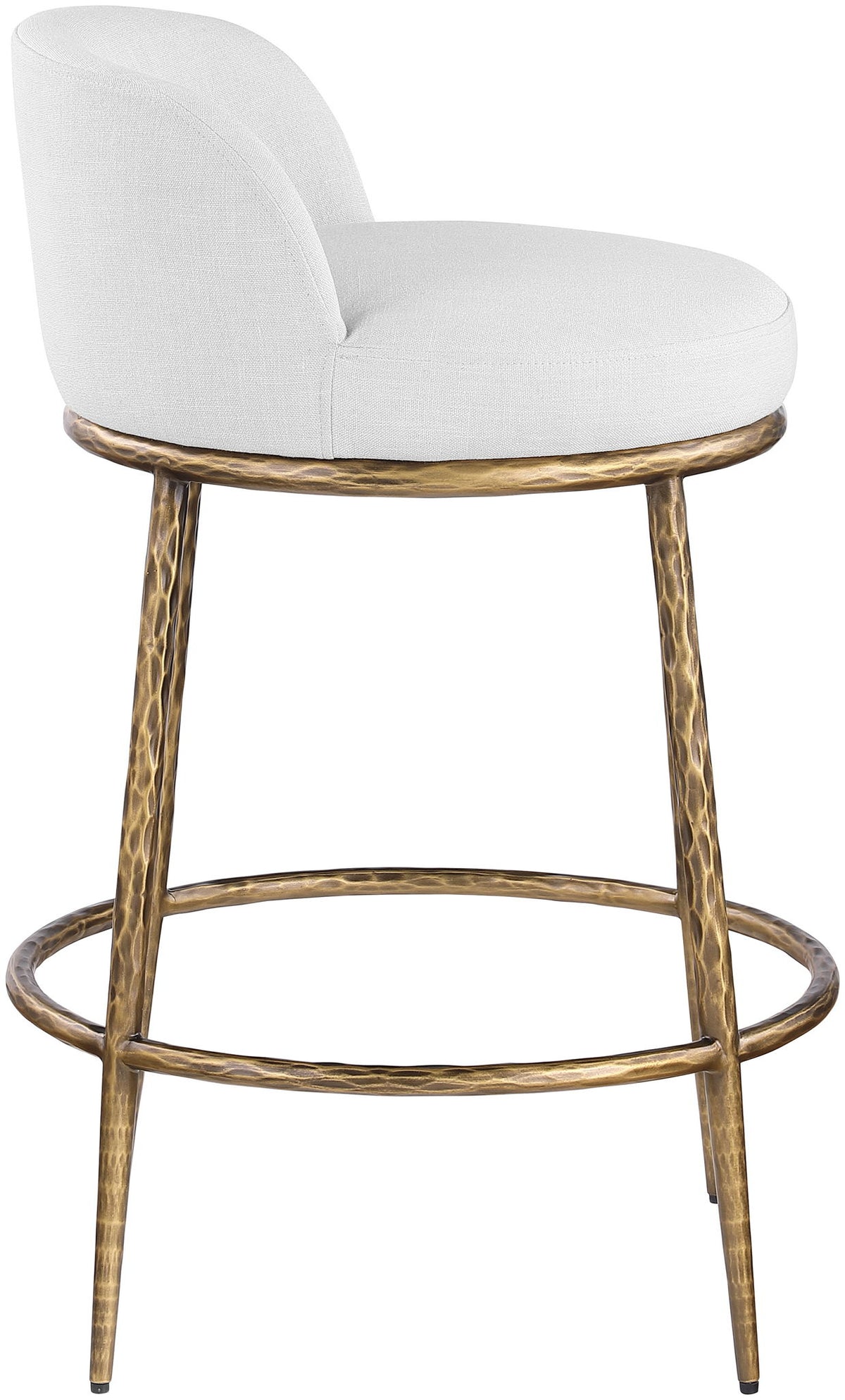 Ferro - Upholstered Counter Stool With Brushed Gold Base