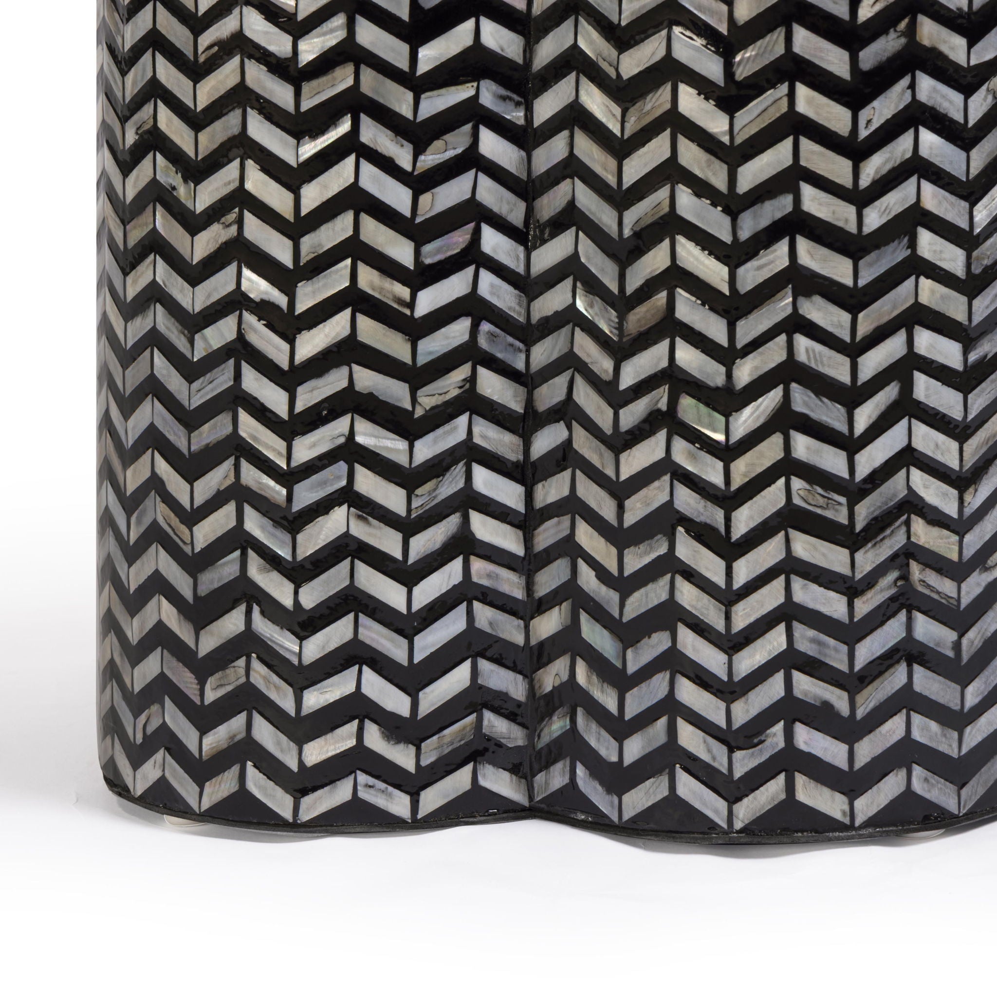 Mother Of Pearl Shell Side Table - Truffle