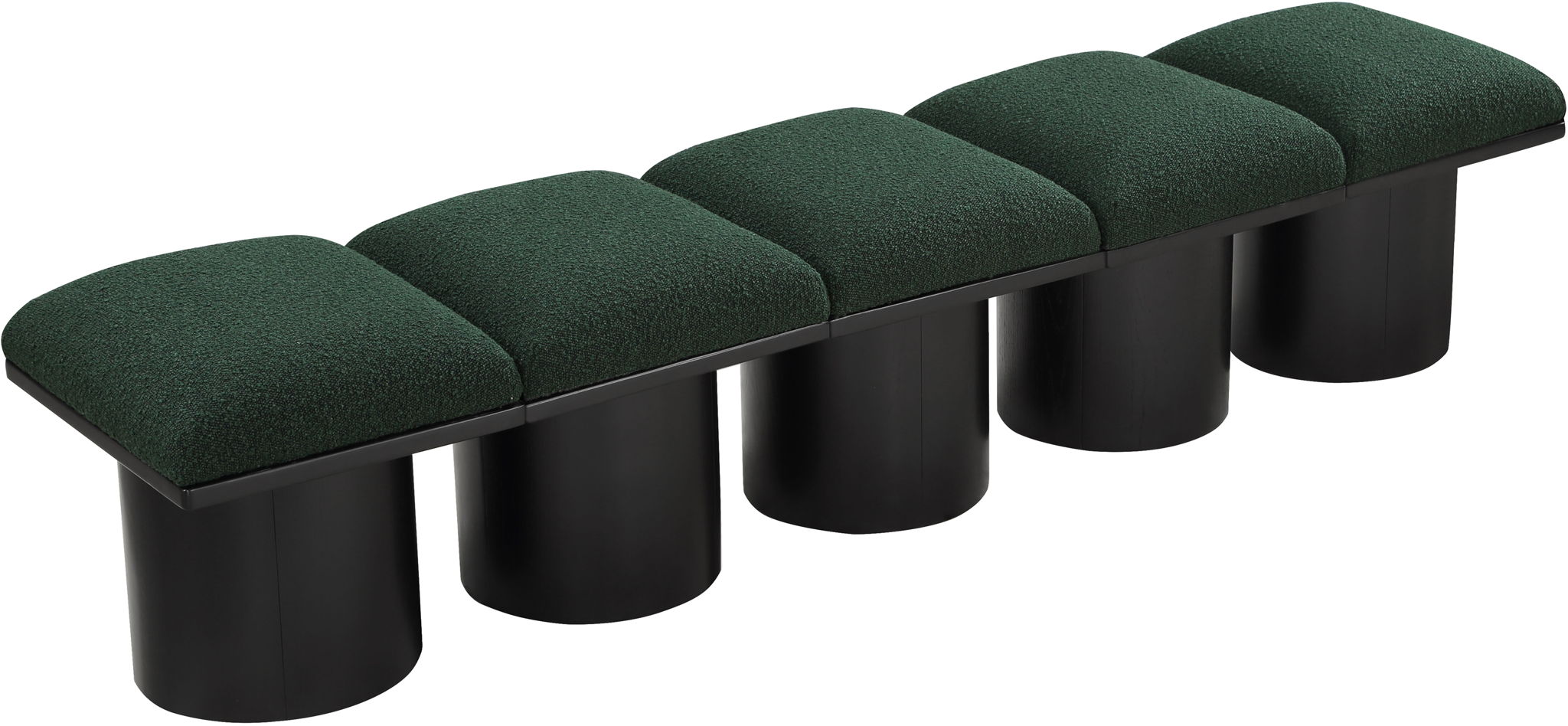 Pavilion - 5 Piece Modular Bench With Black Base