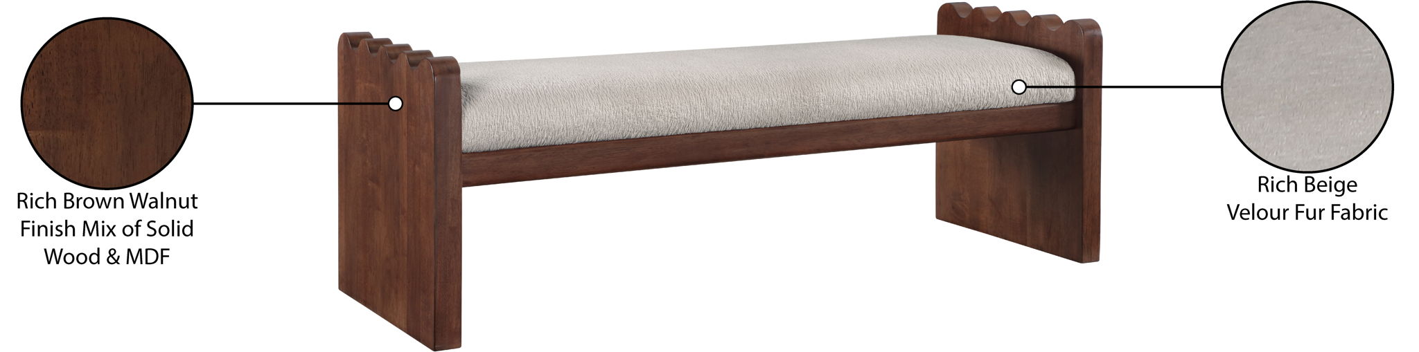 Sonia - Bench With Brown Base