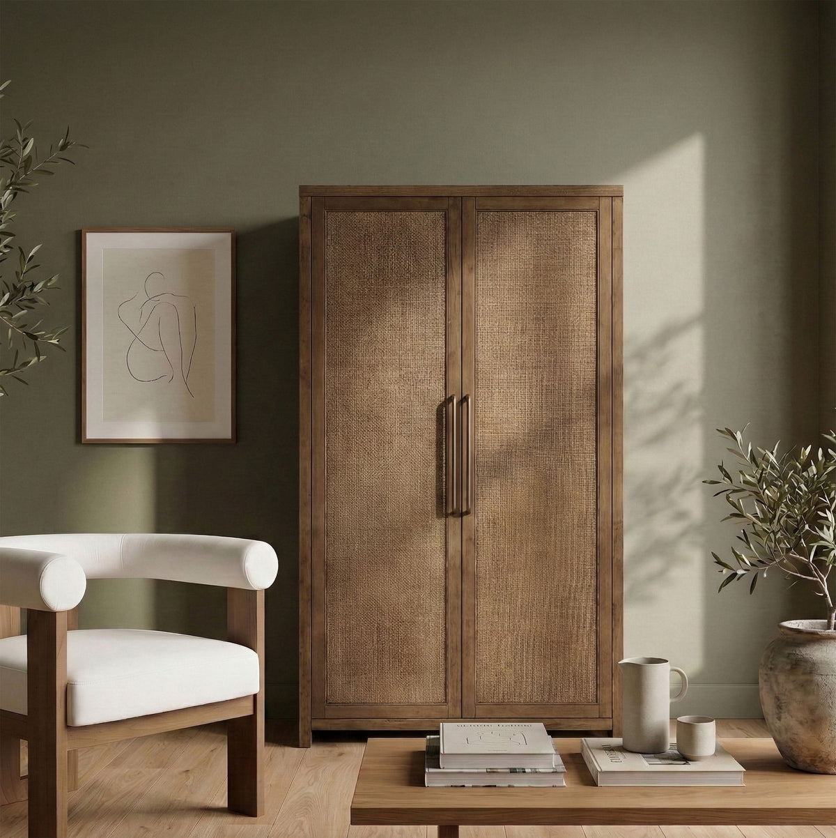 Vana - Solid Wood, Oak Veneer And Stainless Steel Storage Cabinet