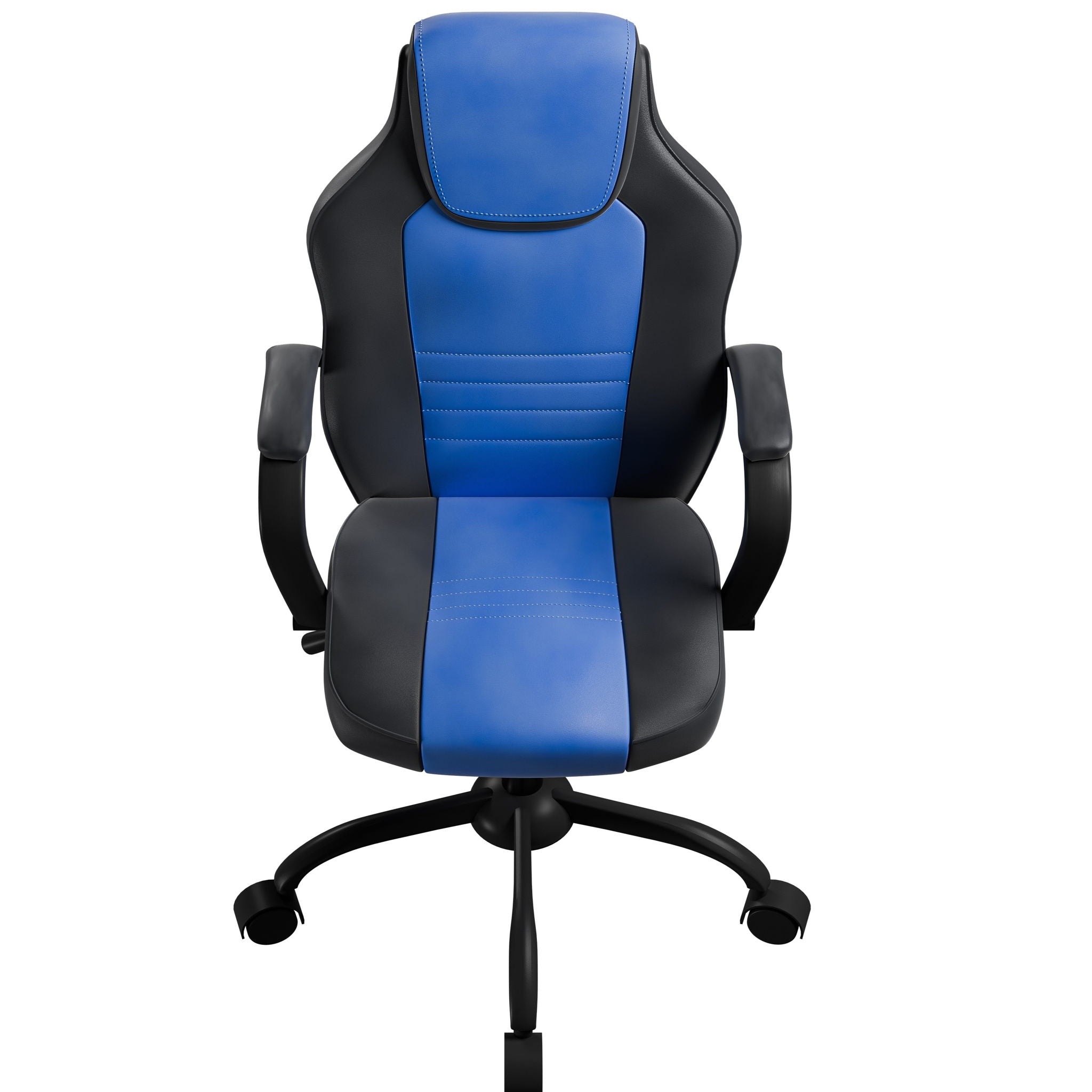 Gaming Office Chair With Adjustable Height Armrests - Black / Black / Blue / Blue