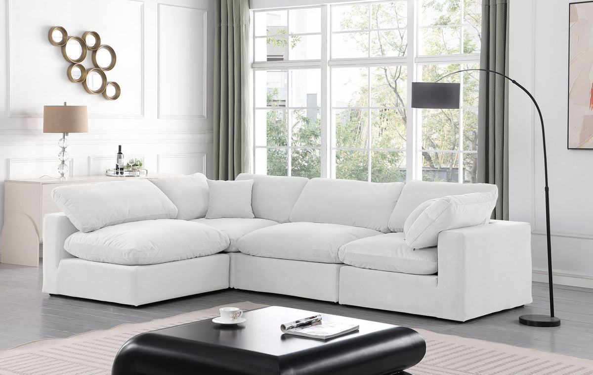 Comfy - 4 Piece Velvet Modular Armless Sectional