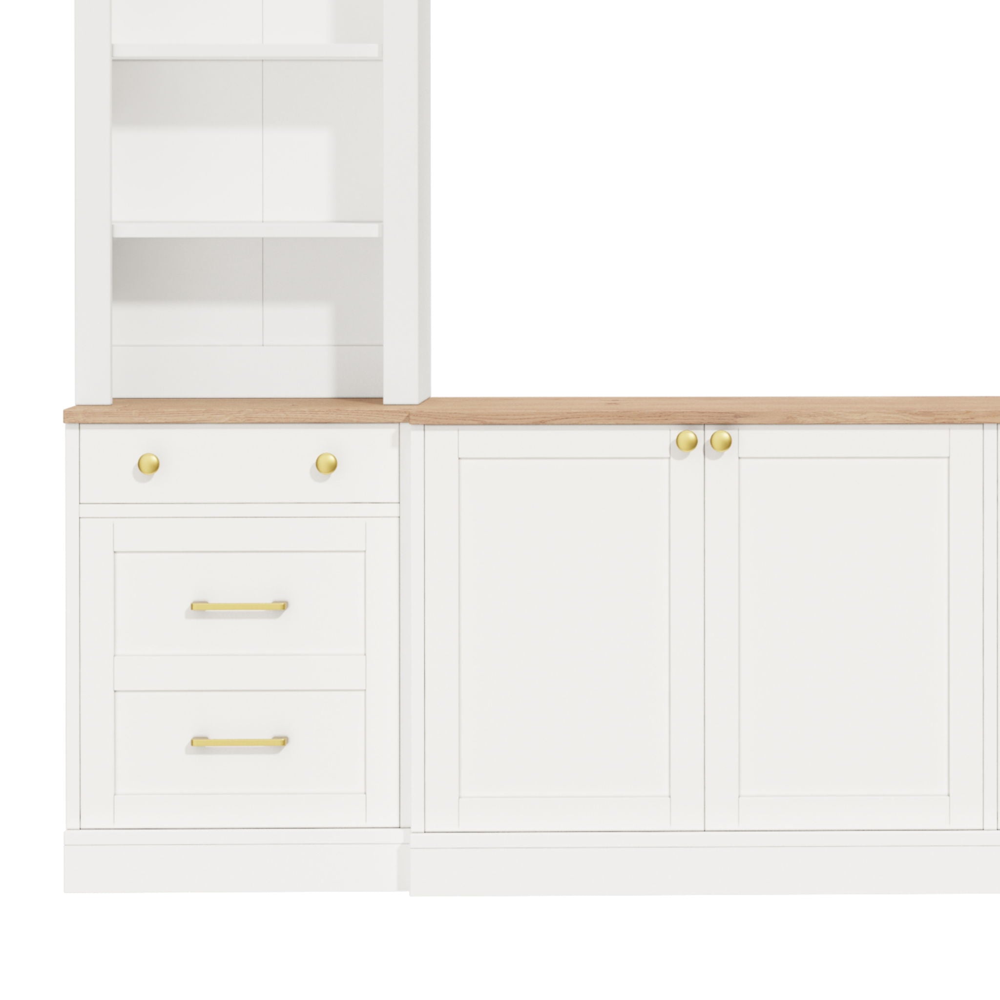 Arched Entertainment Center Wall Unit With Bookshelf, Retro Large TV Stand