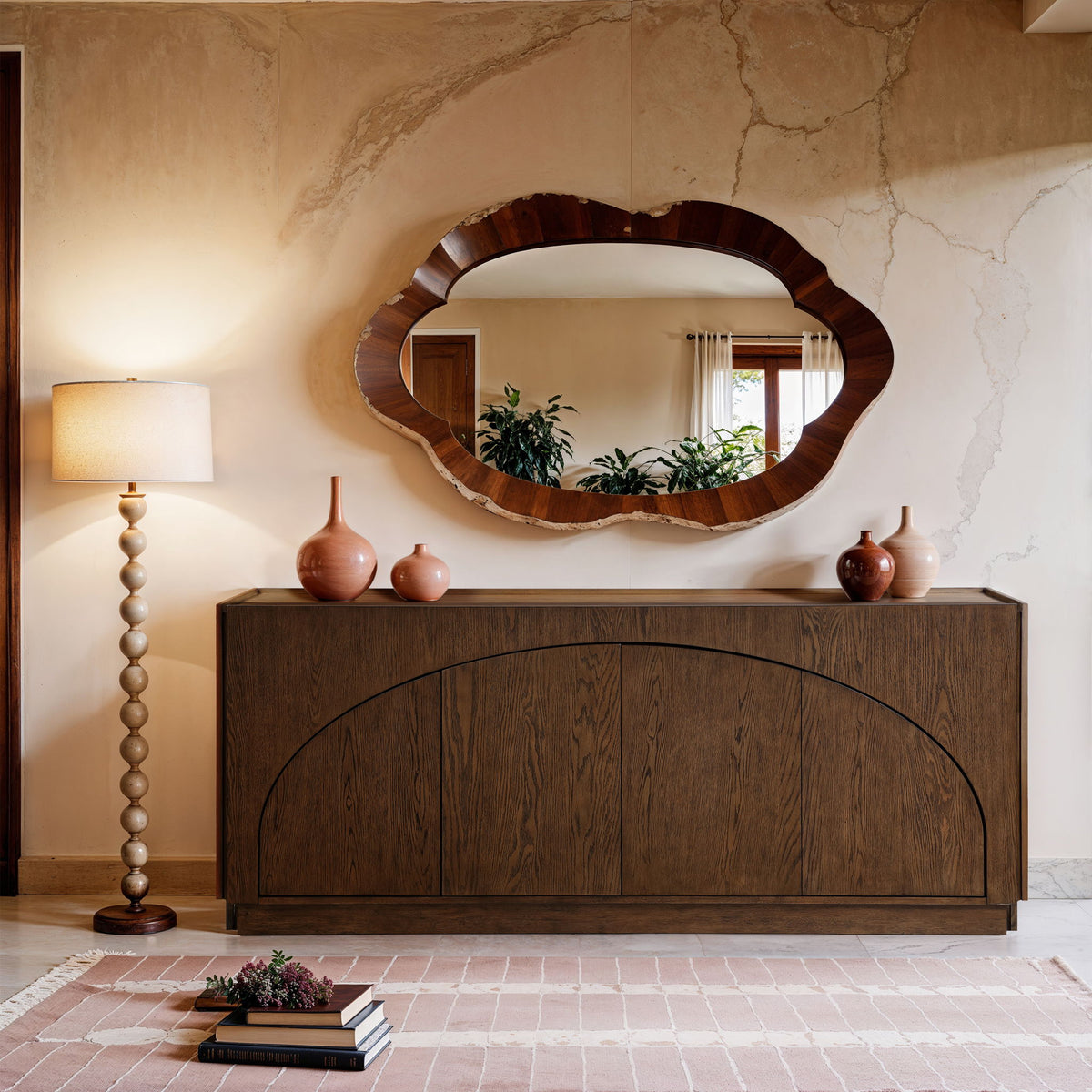 Everson - Oak Veneer And Solid Wood Sideboard/Buffet - Brown
